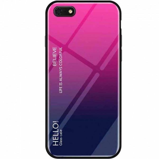 Чехол TPU Gradient HELLO Glass для Huawei Y5 2018 Розовый-1