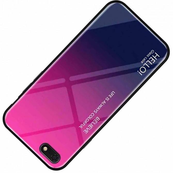 Чехол TPU Gradient HELLO Glass для Huawei Y5 2018 Розовый-3