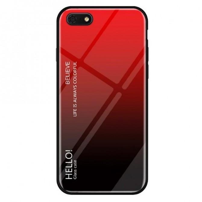 Чехол TPU Gradient HELLO Glass для Huawei Y5 2018 Красный-1