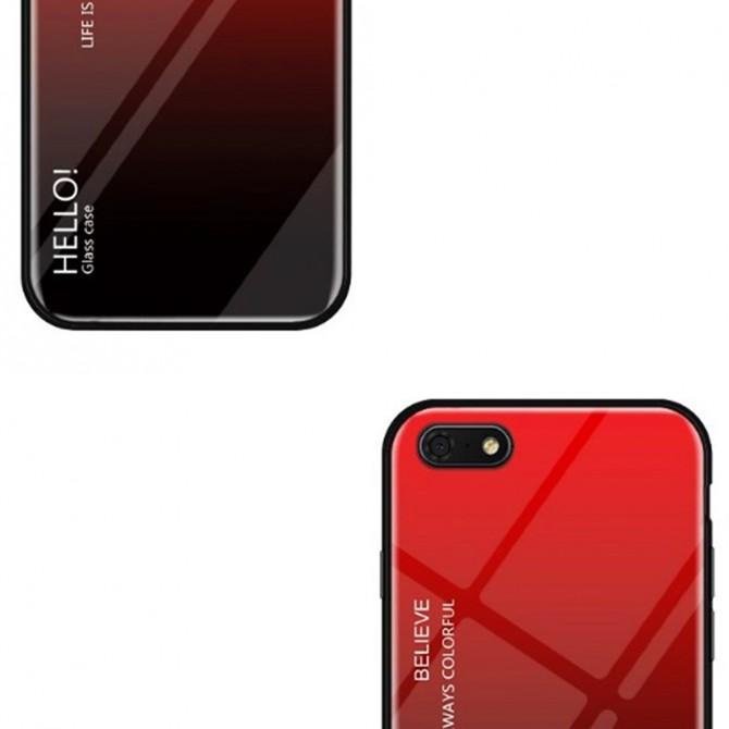 Чехол TPU Gradient HELLO Glass для Huawei Y5 2018 Красный-3