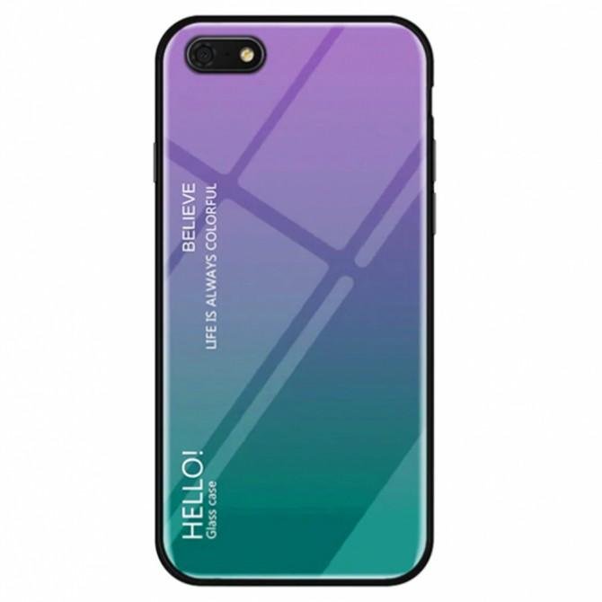 Чохол TPU Gradient HELLO Glass для Huawei Y5 2018 Блакитний-1