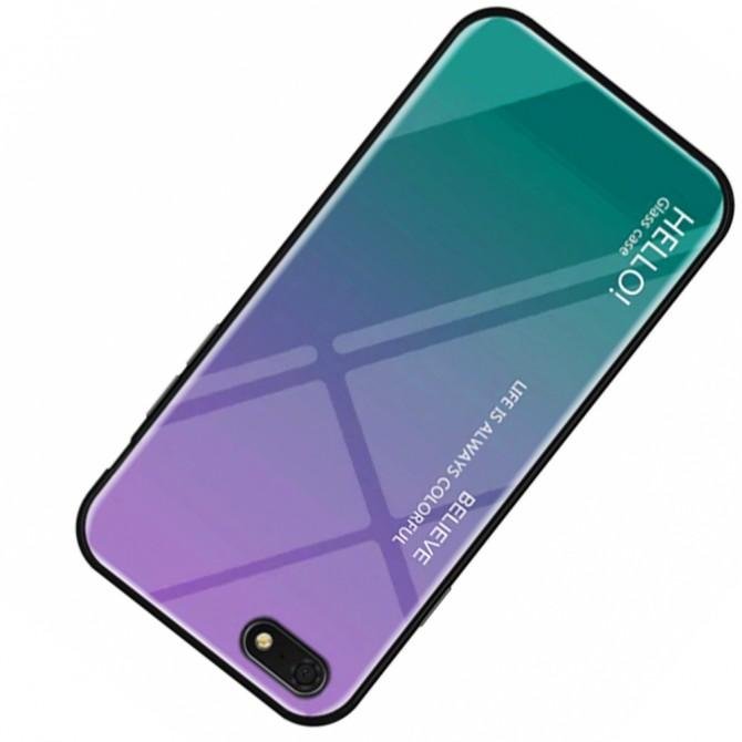 Чохол TPU Gradient HELLO Glass для Huawei Y5 2018 Блакитний-2