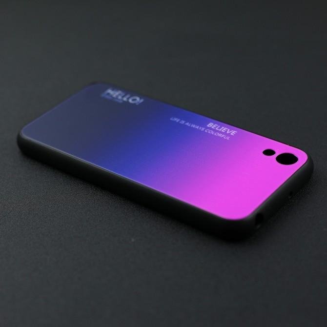 Чехол TPU Gradient HELLO Glass для Huawei Y5 2019 Розовый-4
