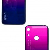 Чохол TPU Gradient HELLO Glass для Huawei Y6 2019 Рожевий