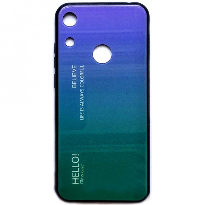 Чохол TPU Gradient HELLO Glass для Huawei Y6 2019 Голубой-1