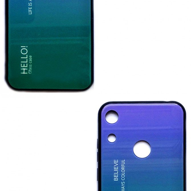 Чохол TPU Gradient HELLO Glass для Huawei Y6 2019 Голубой-2