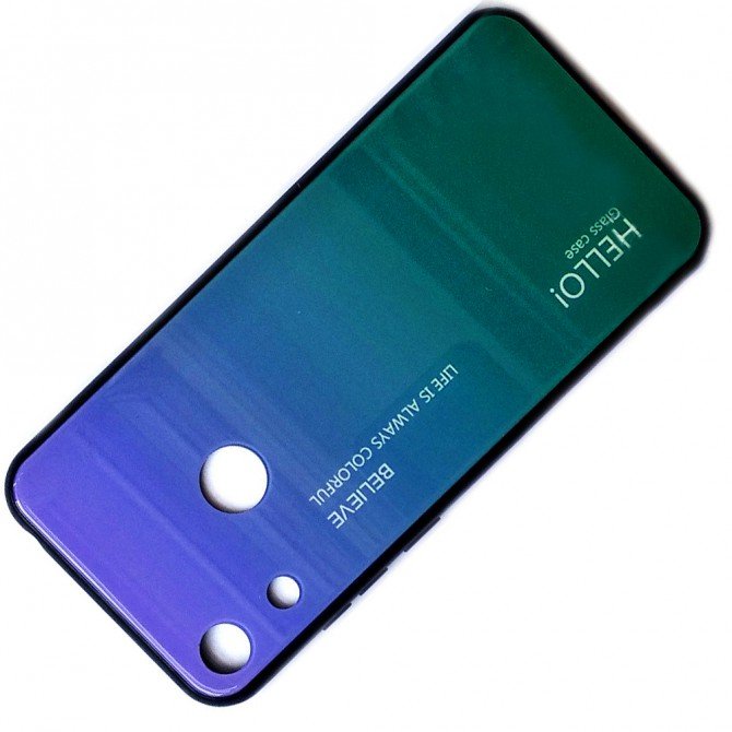 Чохол TPU Gradient HELLO Glass для Huawei Y6 2019 Голубой-3