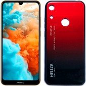 Чохол TPU Gradient HELLO Glass для Huawei Y6 2019 Червоний