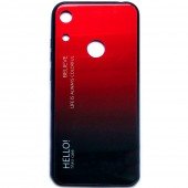 Чохол TPU Gradient HELLO Glass для Huawei Y6 2019 Червоний