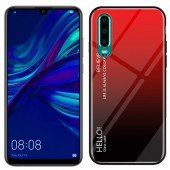 Чехол TPU Gradient HELLO Glass для Huawei P30 Lite Красный
