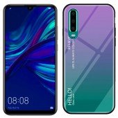 Чехол TPU Gradient HELLO Glass для Huawei P30 Lite Голубой