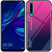 Чохол TPU Gradient HELLO Glass для Huawei P30 Lite Рожевий