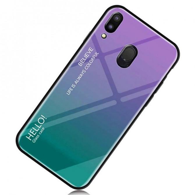 Чехол TPU Gradient HELLO Glass для Samsung A205/A305 Galaxy A20/A30 Голубой-3