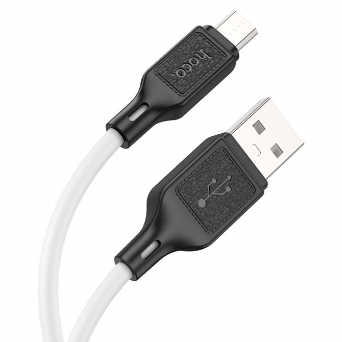 Кабель USB Hoco X90 Cool silicone charging data MicroUSB White 1m