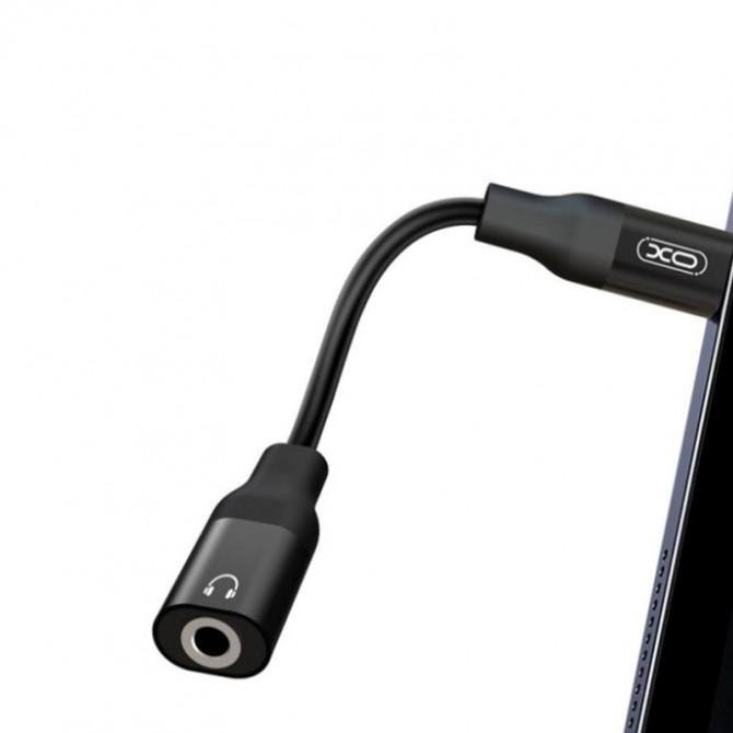 Аудио Адаптер XO NBR181A Lightning to 3.5" Black-1