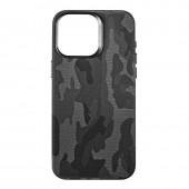 Чехол Camo Leather Case with MagSafe for iPhone 14 Pro Black