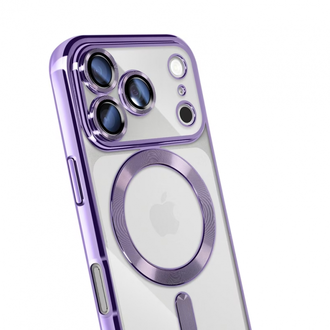 Чехол Wave Metyal Shining with MagSafe для iPhone 17 Pro Max Фиолетовый-2