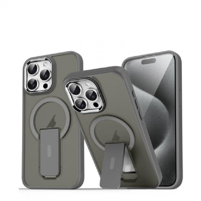 Чехол Cosmic Magnetic Stand for Apple iPhone 15 Pro Grey