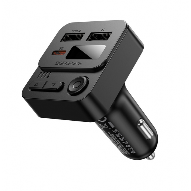 Модулятор FM Borofone BC60 35W QC3.0 2USB + USB-C Black-3