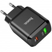 Мережевий зарядний пристрій Hoco N5 Black + Шнур Type-C/Lightning Мережевий зарядний пристрій Hoco N5 Black + Шнур Type-C/Lightning