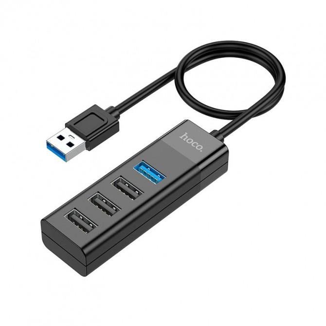 Хаб Hoco HB25 Easy mix 4in1 (USB to USB 3.0 + 3*USB2.0) Black-1