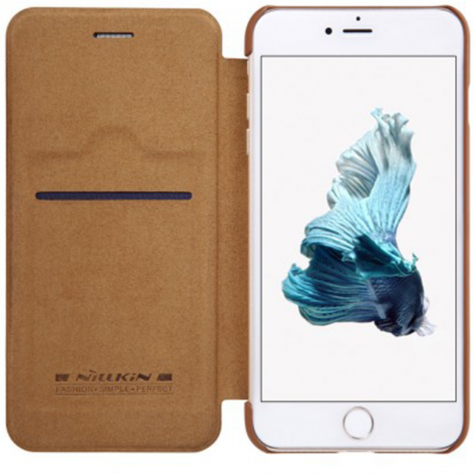 Чехол книжка NILLKIN Qin series для iPhone 7 Plus Brown-5