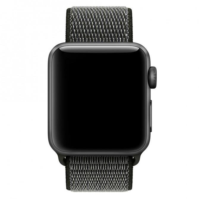 Ремешок для Apple Watch 38/40mm Nylon Sport Loop Темно Оливковый-1