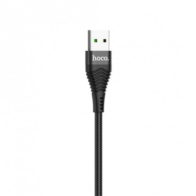 Кабель Hoco U53 4A Flash MicroUSB Чорний 1.2m-1