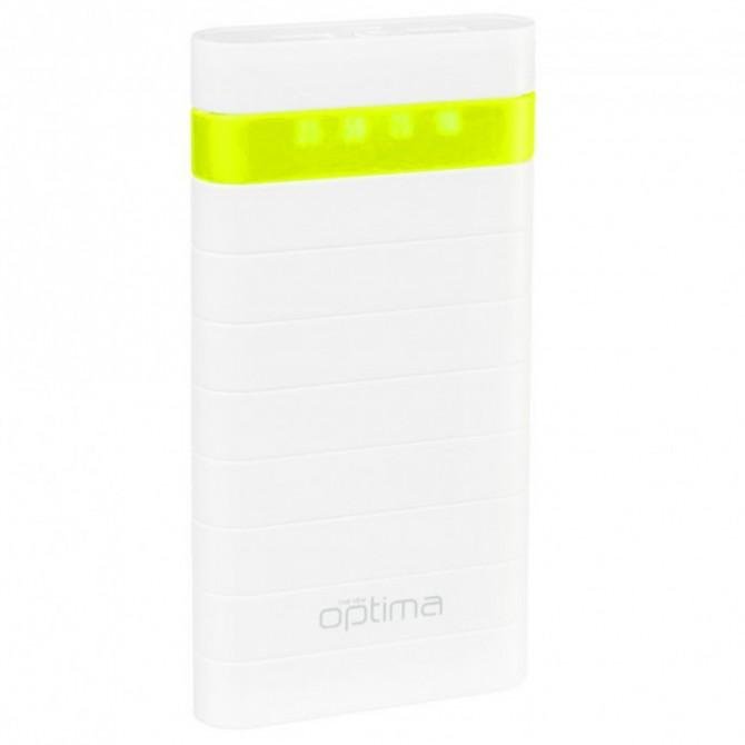 Повербанк Optima Promo Series OPB-20 20000mAh (Out 10200mAh) Бiлий/Зелений