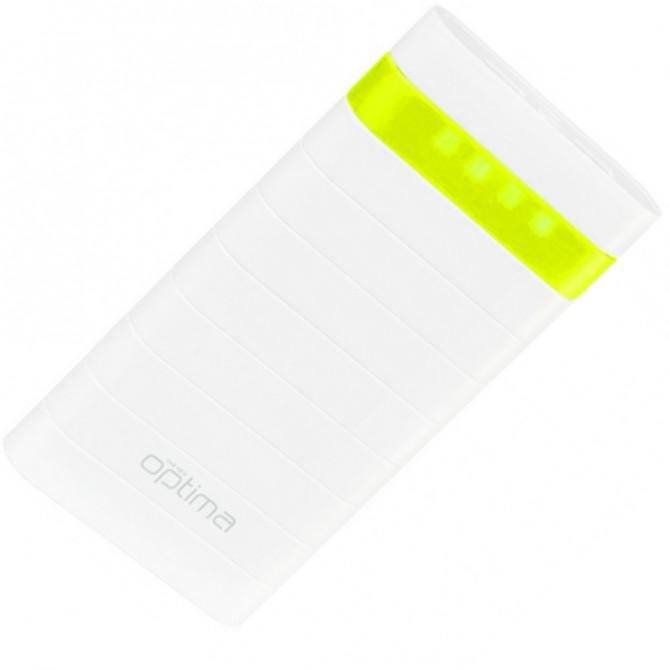 Повербанк Optima Promo Series OPB-20 20000mAh (Out 10200mAh) Бiлий/Зелений-1