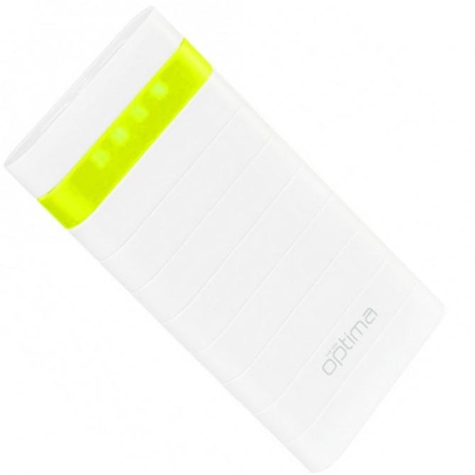 Повербанк Optima Promo Series OPB-20 20000mAh (Out 10200mAh) Бiлий/Зелений-2