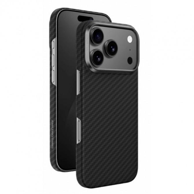 Чехол TPU+PC Carbon with MagSafe для Apple iPhone 17 Pro (6.3") Black-1