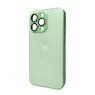 Чехол AG Glass Matt Frame Color Logo for Apple iPhone 14 Pro Max Light Green