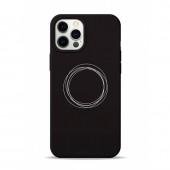 Чехол Pump Silicone Minimalistic Case for iPhone 12/12 Pro Circles on Dark
