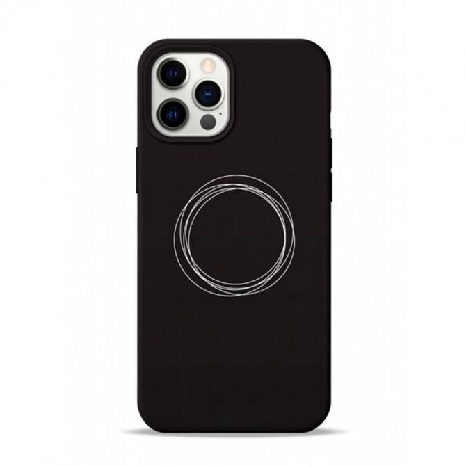 Чехол Pump Silicone Minimalistic Case for iPhone 12/12 Pro Circles on Dark
