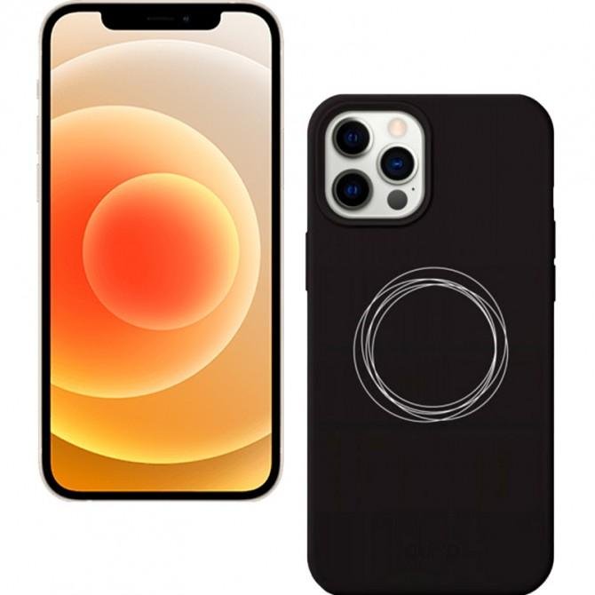 Чехол Pump Silicone Minimalistic Case for iPhone 12/12 Pro Circles on Dark-2