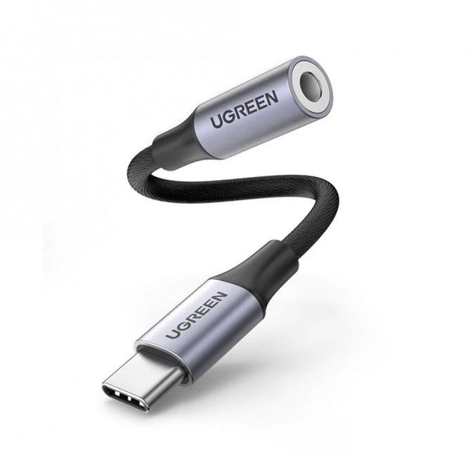 Адаптер Ugreen AV142 USB Type C to 3.5mm Female 10cm Gray