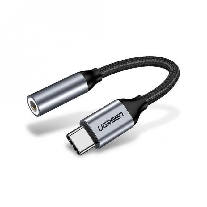 Адаптер Ugreen AV142 USB Type C to 3.5mm Female 10cm Gray-2
