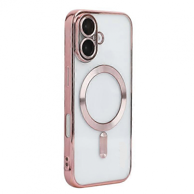 Силиконовый чехол SHINING with MagSafe для iPhone 16 Розово-золотой-1
