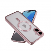 Силиконовый чехол SHINING with MagSafe для iPhone 16 Розово-золотой