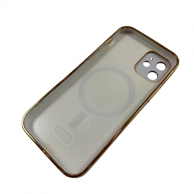 Чехол TPU+Glass Sapphire Midnight with MagSafe для Apple iPhone 11 (6.1") Золотой-1