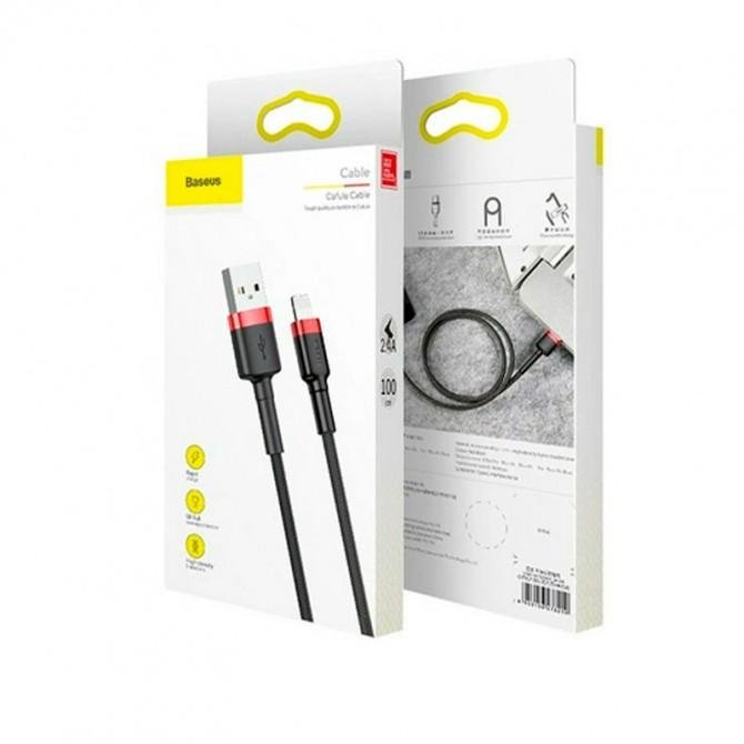 Кабель Baseus Cafule Lightning (CALKLF-C19) Black/Red 2m-1