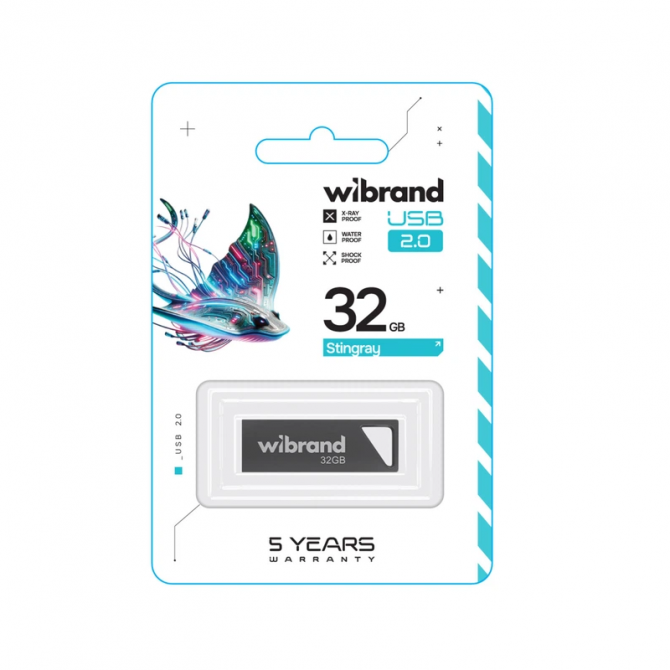 Флэш-накопитель Wibrand USB 2.0 32Gb Sringray Серый-1