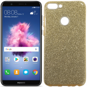 Чохол Silicone 3in1 Блискітки для Huawei P Smart Золотий