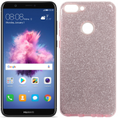 Чохол Silicone 3in1 Блискітки для Huawei P Smart Рожевий