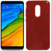 Чохол Silicone 3in1 Блискітки для Xiaomi Redmi 5 Plus Червоний