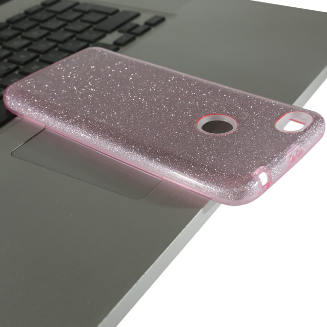 Чехол Silicone 3in1 Блёстки для Xiaomi Redmi Note 5a Prime Pink-3