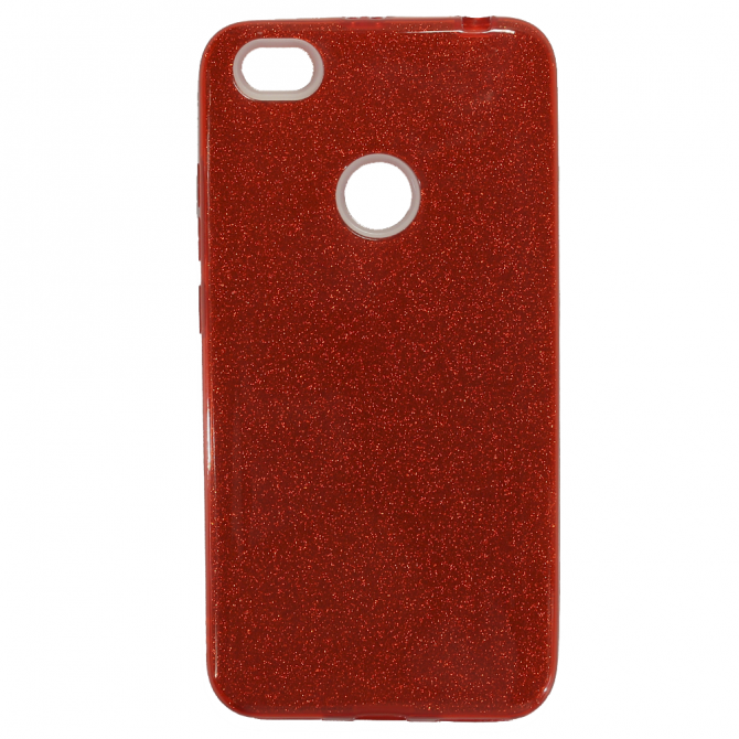 Чехол Silicone 3in1 Блёстки для Xiaomi Redmi Note 5a Prime Red-1