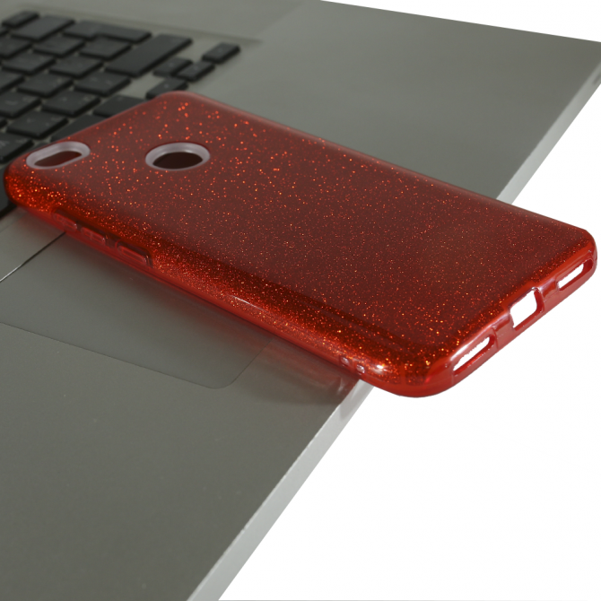 Чехол Silicone 3in1 Блёстки для Xiaomi Redmi Note 5a Prime Red-2