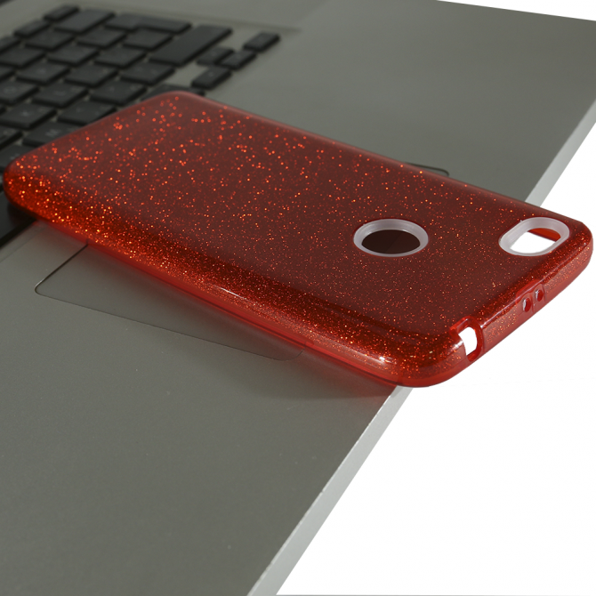 Чехол Silicone 3in1 Блёстки для Xiaomi Redmi Note 5a Prime Red-3